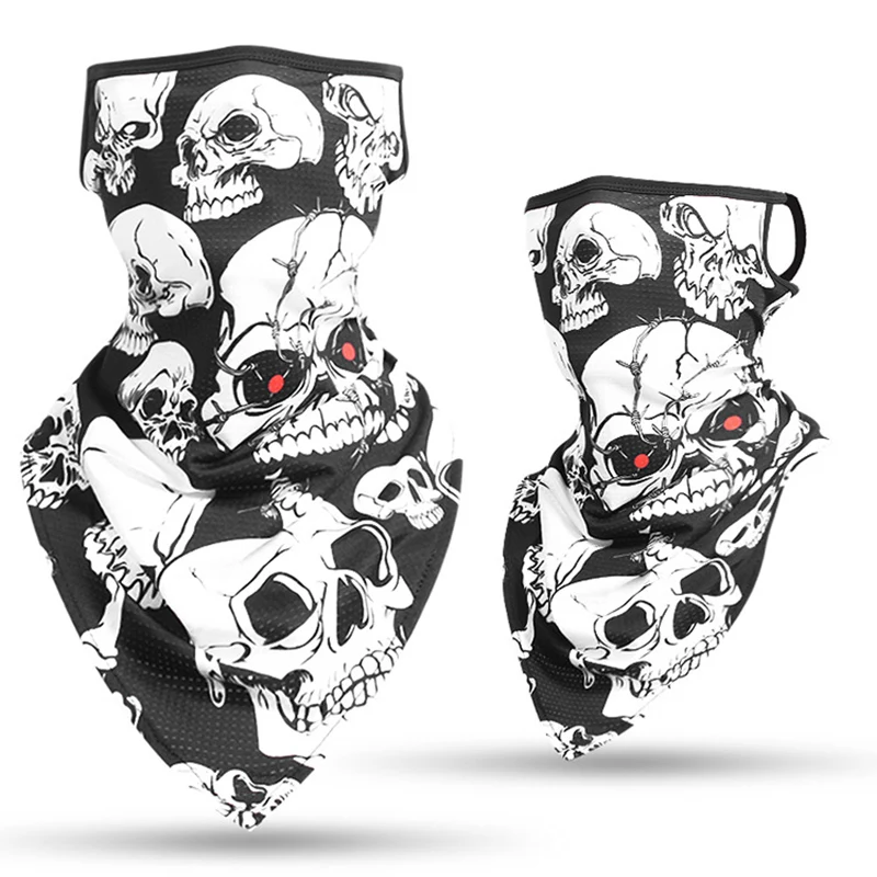 통기성 사이클링 해골 얼굴 두건 귀 루프 오토바이 얼굴 마스크 스키 낚시 목 따뜻한 각반 커버 귀와 남자 Balaclava