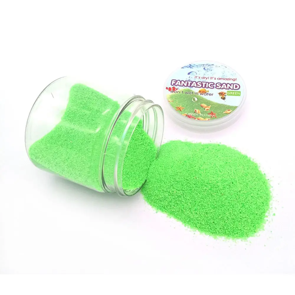 green Волшебный песок игрушка сделай сам не мокрая динамическая глина развивающий цветной Космический песок мягкий ручной работы игровой песок антистресс детские игрушки детские подарки - Цвет: green