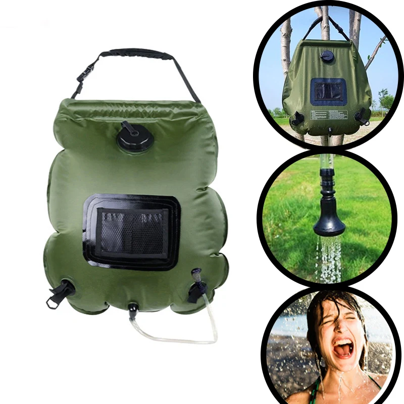 

TOtrait Solar Bathing Bag Outdoor Self-Driving Camping Hot Water Bottle Portable Outdoor Bath Water Storage Bag 20L