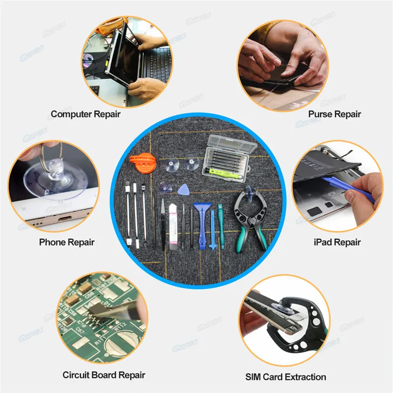 GZERMA Smartphones Repair Tool Sets Mobile Phone Repair Tools 23 IN 1 With Screwdriver Kit For Iphone Cellphone Cell Phones images - 6