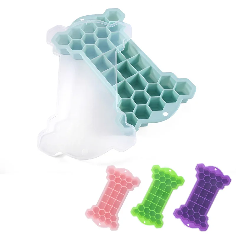 

30 Ice Cubes Silica Gel Flexible and BPA Free with Removable Lid Ice Cube Trays for Chilled Drinks Whiskey & Cocktails