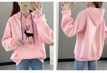 

Letter Friends Printing Chic Simple Gray color hoody Jumper Hooded Sweatershirt pullovers autumn winter casualBlack