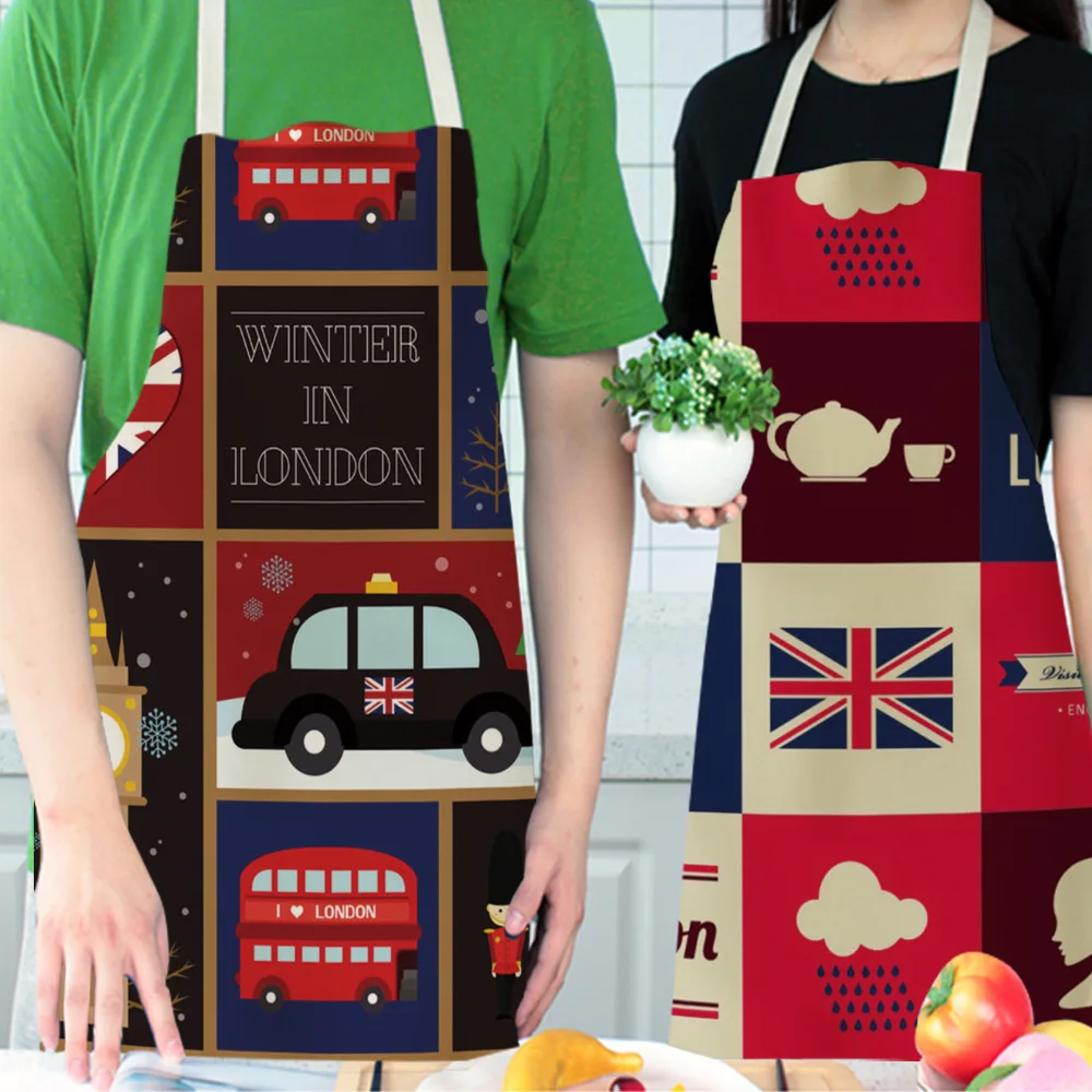Building Traffic Kitchen Apron Vintage Cartoon Transport Women Sleeveless Aprons for Men Women Home Cleaning Tools