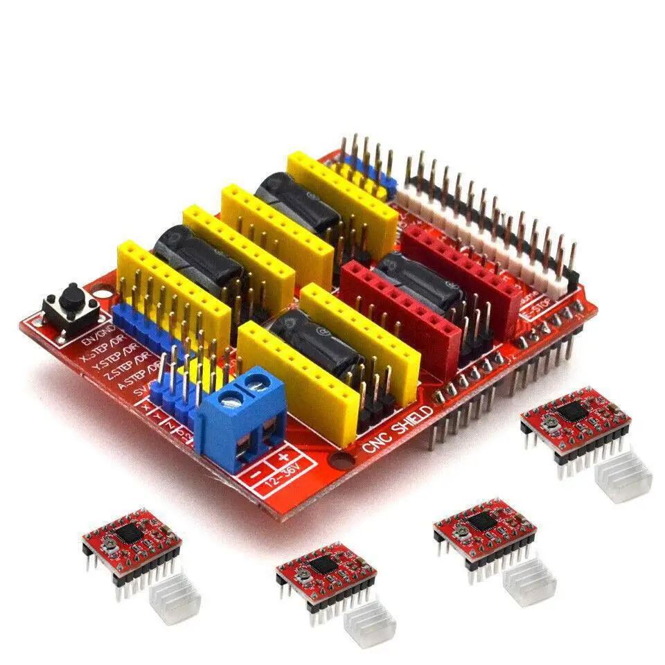 Щит с ЧПУ + Драйвер шагового двигателя A4988 для Arduino V3 гравер 3D принтер |