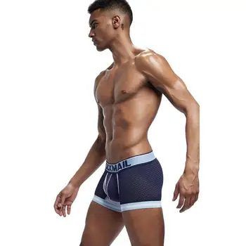 

1pcs Mens Sexy Panties Underpants Mesh Stitching Boxer Shorts High Underpants Strip Breathable Quality Nylon H3I0