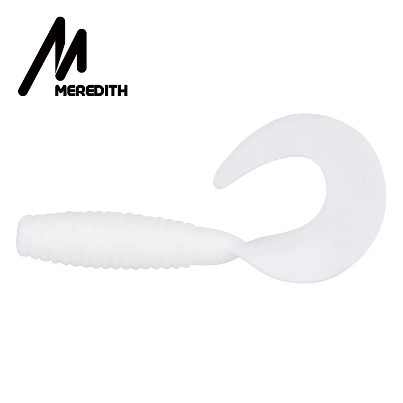Мягкая приманка MEREDITH с длинным хвостом, 15 шт., 60 мм, искусственная силиконовая приманка с запахом соли, плавающая приманка, яркие рыболовные приманки - Цвет: E