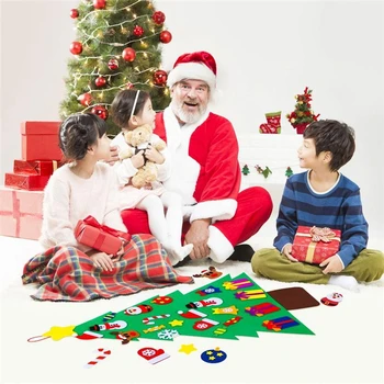 

New 31Pcs/ Set DIY Christmas Tree Magic Felt Creative Jigsaw Puzzle Toy for Festival Party Christmas Gift for Children DIY