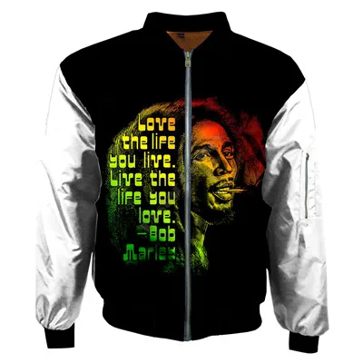 PLstar Космос Новая мода Повседневное 3Dfullprint унисекс Для мужчин/Для женщин рэгги Боб Марли в стиле «хип-хоп» на молнии/куртки/толстовки с капюшоном/худи S-9 - Цвет: Jacket