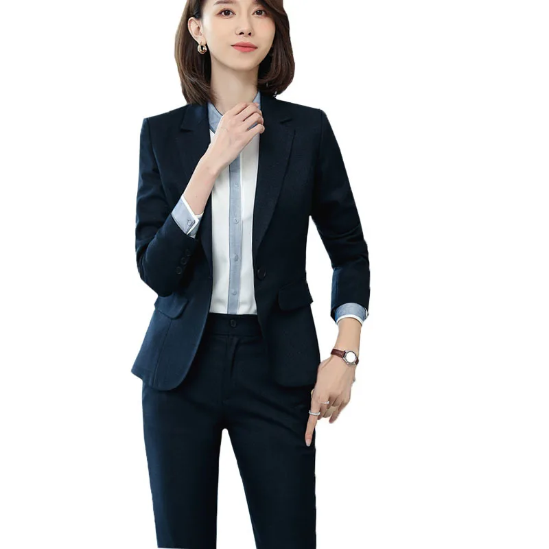 

Ladies suit temperament large size lapel single button professional trousers suit autumn and winter new women's two-piece suit