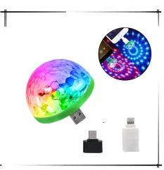 Portable Cell phone Stage lights Mini RGB Projection lamp Party DJ Disco ball Light Indoor Lamps Club LED Magic Effect projector