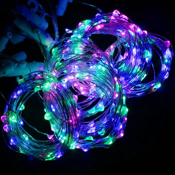 

Waterproof Voice Control Lamp Copper Music Wire Lights Wedding Home Indoor Decoration LED Curtain Light String