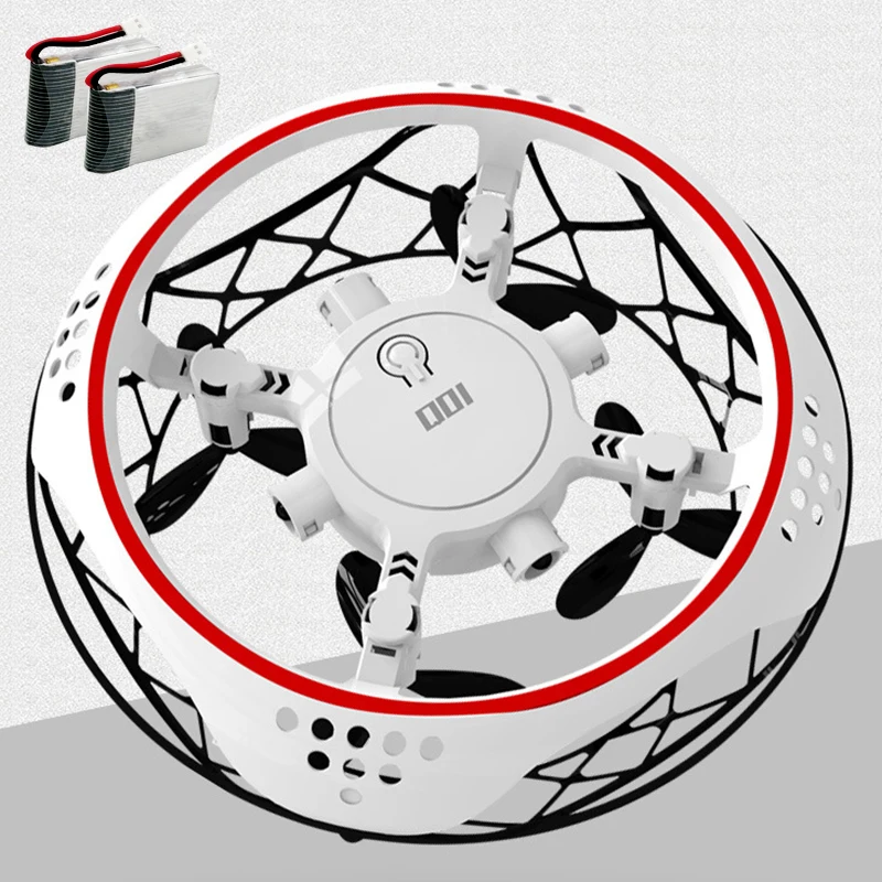 Two batteries 11 см мини-Дрон quad Индукционная Левитация ufo51 Летающий Дрон Квадрокоптер с ручным зондированием дроны электронный flayaball Дрон детские игрушки - Цвет: Two batteries