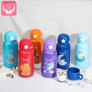

New 304 Star Stainless Steel Vacuum Flask Cartoon Vacuum Children's Kettle Baby Student Straw Cup