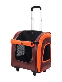 

Trolley IBIYAYA transformer for animals up to 10 kg rectangular brown / orange Ibiyaya Liso