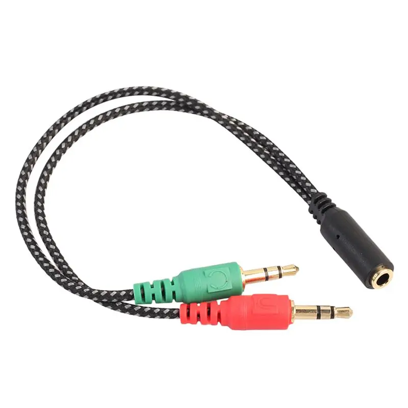 50pcs Headphone Splitter for Computer Earphone Adapter for PC Audio Mic 3 5mm Female to Dual 3 5mm Male