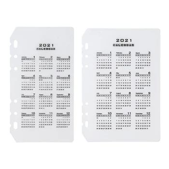 

New 2021 Year Calendar for Spiral Notebook Planner Refill Transparent PP Home Page Index Divider Journals Supplies