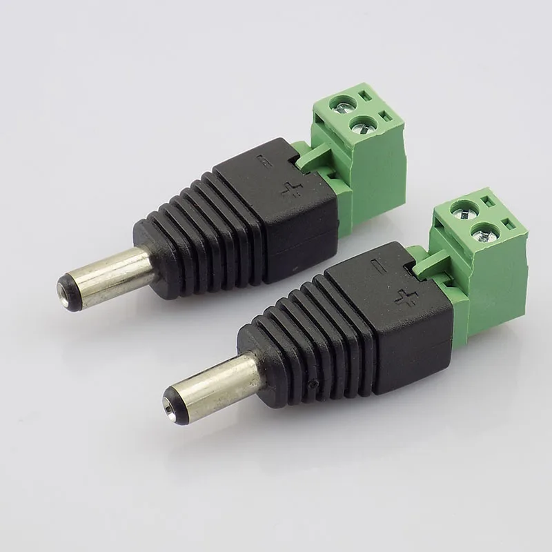 

100pcs 5.5 x 2.1mm DC Male Plug Power Connector Adapter Power Supply for CCTV Camera Accessories Security led strip light G16