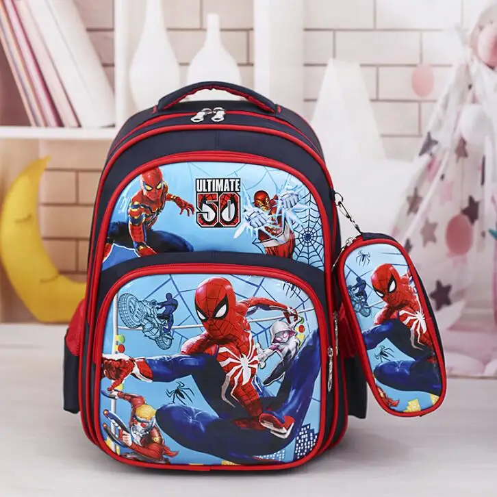 Disney Cartoon Backpack For Boys Girls Fashion Spider-Man Frozen Large Capacity Primary School Students Kids bags | Багаж и сумки