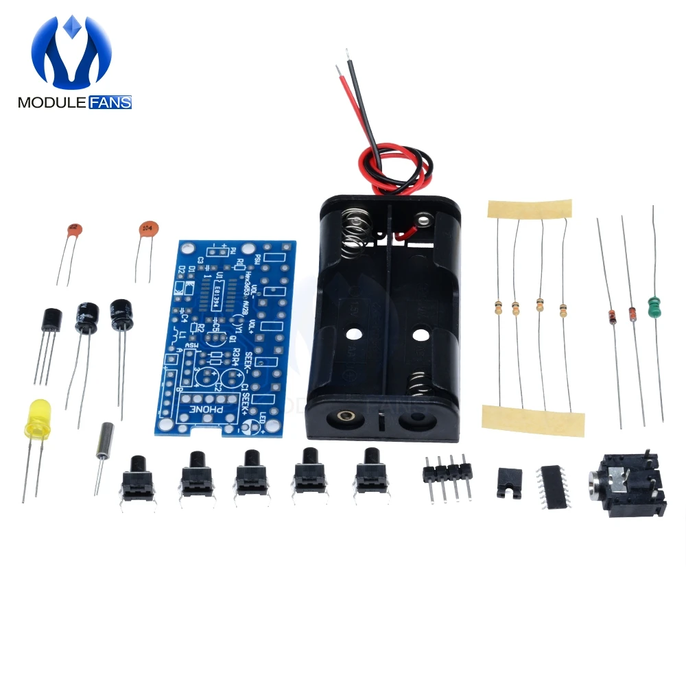 DIY Radio Kit 76-108MHz Wireless Stereo FM Audio Receiver 1.8-3.6v DC 2+10/% disc