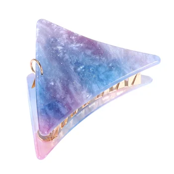 

1pc Acetic Acid Geometry Hair Claw Hair Clips Barrettes Hair Pins Head Accessaries for Ladies Women Girls (Large Triangle Style)