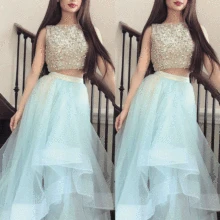 SuperKimJo Robe De Soiree, два предмета, платья для выпускного вечера, длинное Многоуровневое платье с бисером и кристаллами, Дешевое платье для выпускного, Vestido De Graduacion