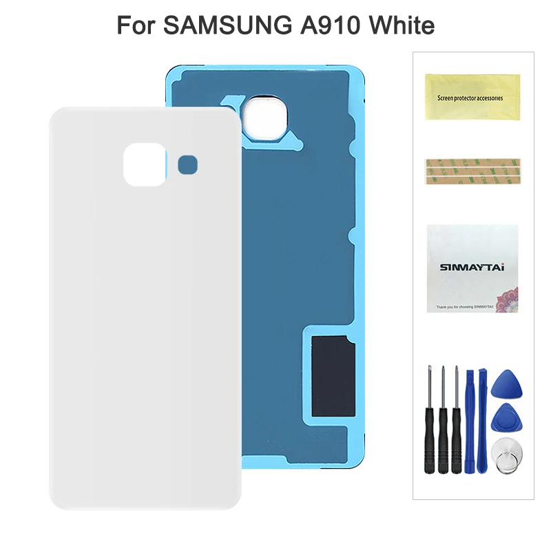 A910 White Задняя Батарея сзади Стекло чехол для Samsung Galaxy A3 A5 A7 A310 A510 A710 A9 Pro A910 Батарея чехол наклейка для корпуса - Color: A910 White