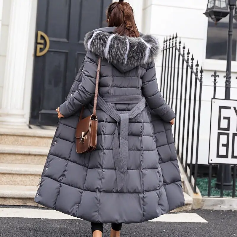 VANGULL новые зимние парки женские длинные пальто с длинным рукавом плотное узкое повседневное пальто для женщин большие размеры 3XL стеганые карманы молнии