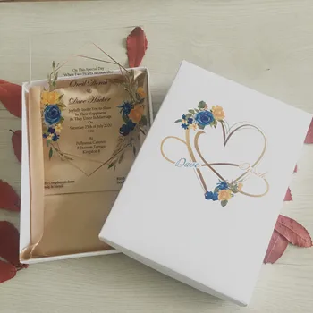 

Free shipping Luxury Wedding Invitation Card,Wedding Favor Acrylic Invitation Card Birthday Invitations with Box