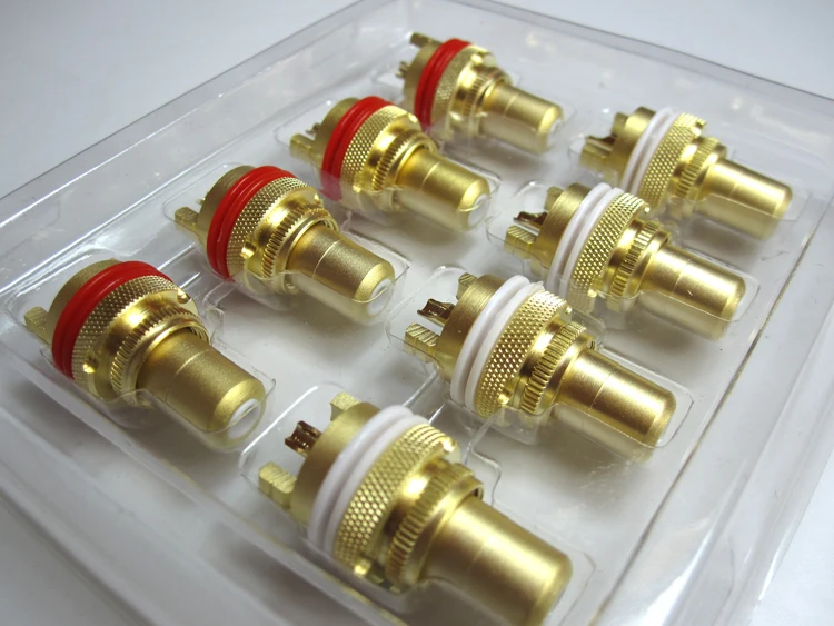 

Free shipping 2pcs Amp HiFi Shakin plated RCA Female Socket Chassis RCA CMC Female Connector Copper Plug Audio Terminal Plug