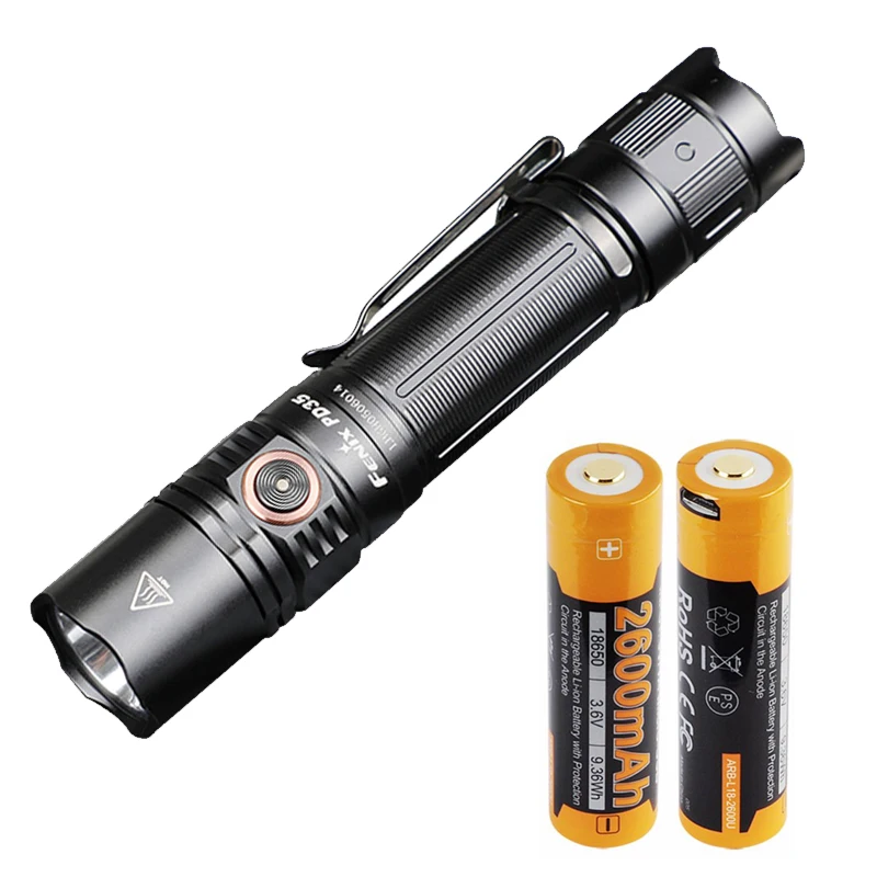 Фонарик Fenix PD35 V3.0 Luminus SFT40 светодиодный тактический фонарик 1700 люмен с батареей fenix