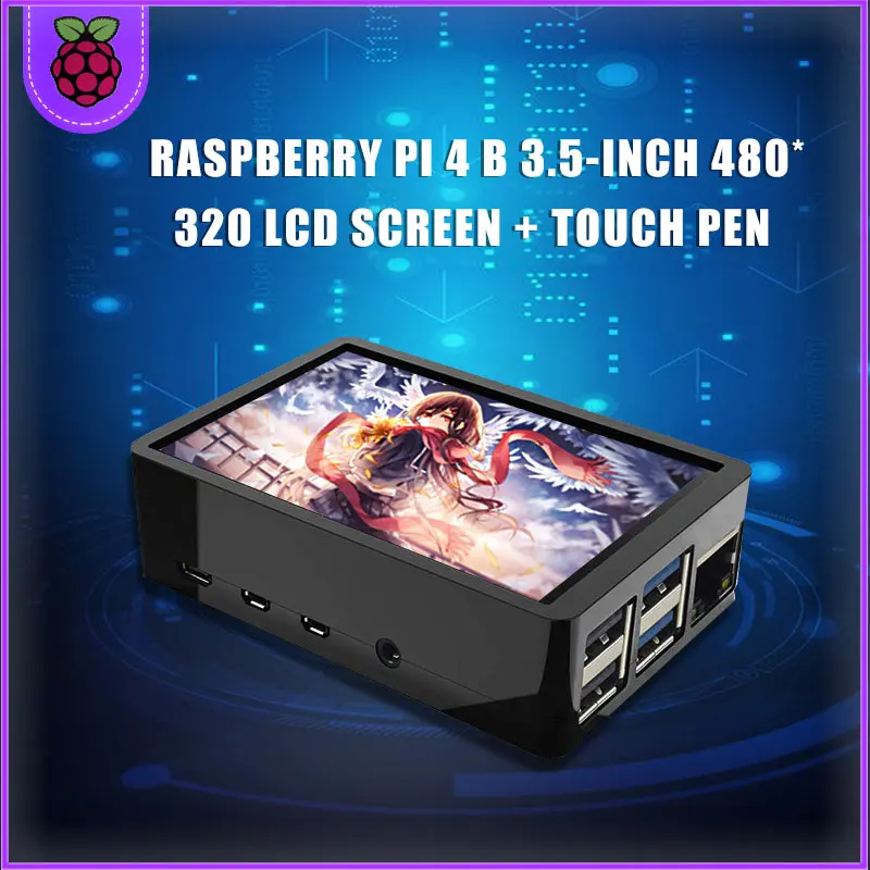 Fan Gpio-Display Abs-Case Raspberry Pi 4-Touch-Screen 480--320 Power for 4-touch-screen/3.5inch/Tft/..