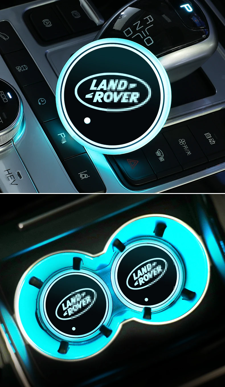 Aiwins автомобильный светящийся коврик для посуды для LAND-ROVER Полная серия автомобильный светящийся Логотип Аксессуары Atmospherelight