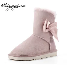 Г. Зимние ботинки из натуральной шерсти с бантиком зимние женские ботинки до середины икры из овчины зимние замшевые ботинки с подкладкой из натуральной овечьей шерсти