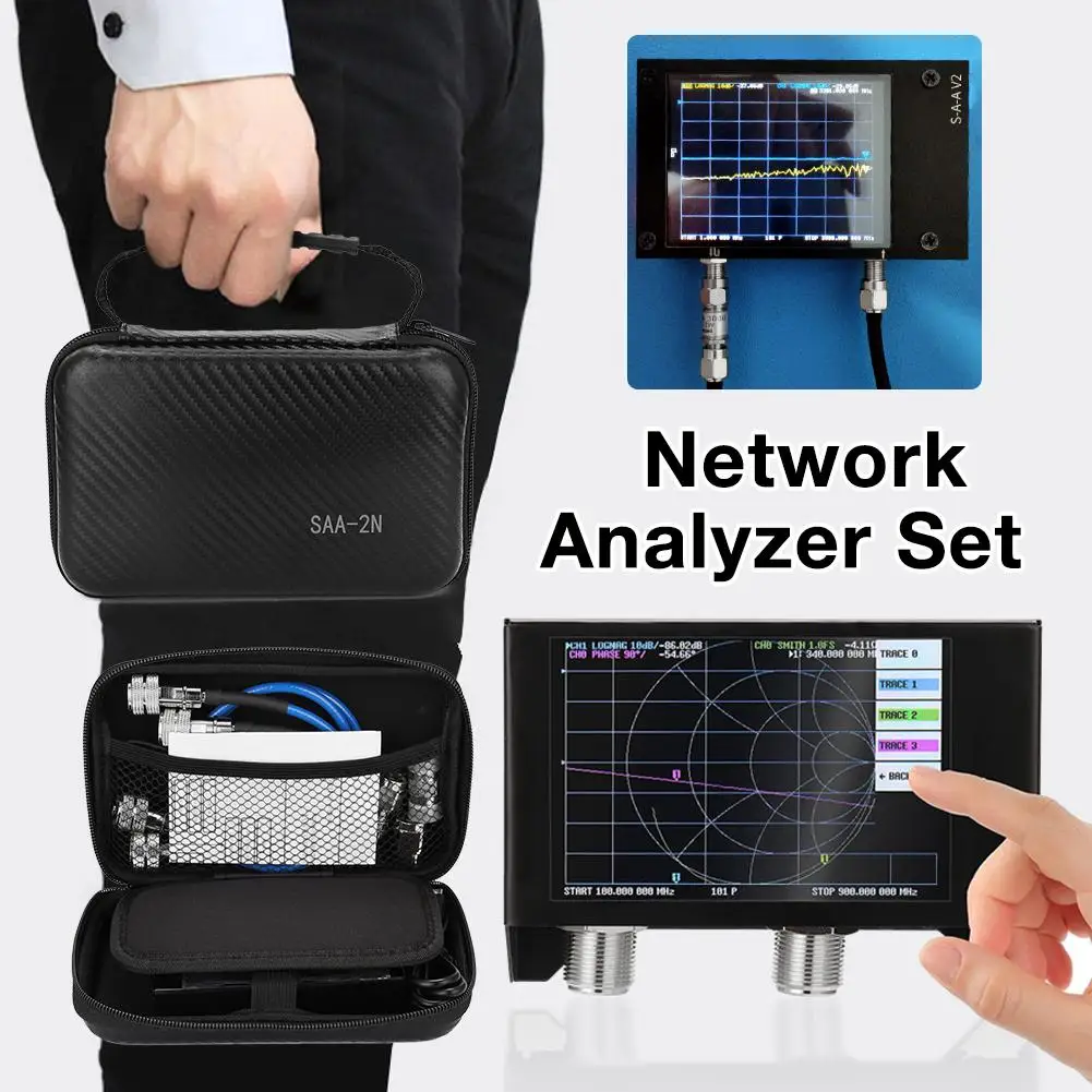 Network Analyzer Set Touchable Metal Accurate Antenna Analyzer With 4-inch Display Vector Analyzer For SAA2N Nano VNA V2 afbeelding