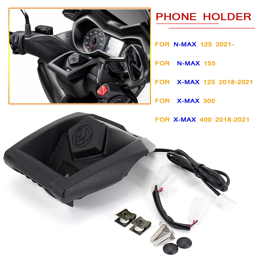 Nuevos accesorios para YAMAHA XMAX NMAX 125 x max 400 n max 155, puerto de carga USB, soporte de navegación GPS para teléfono| - AliExpress