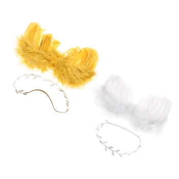 

Newborn Photography Props Gold Silver Angel Wings Leaf Headband Photo Props Baby Photography Hair Accessories