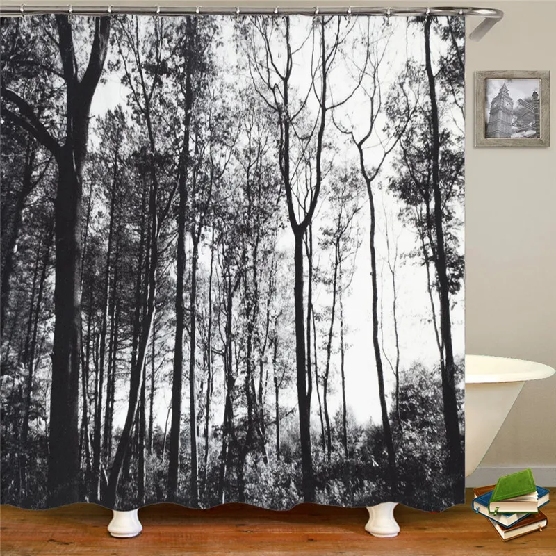 3D HD printing shower curtain waterproof anti-virus polyester polyester fabric shower curtain for home decoration