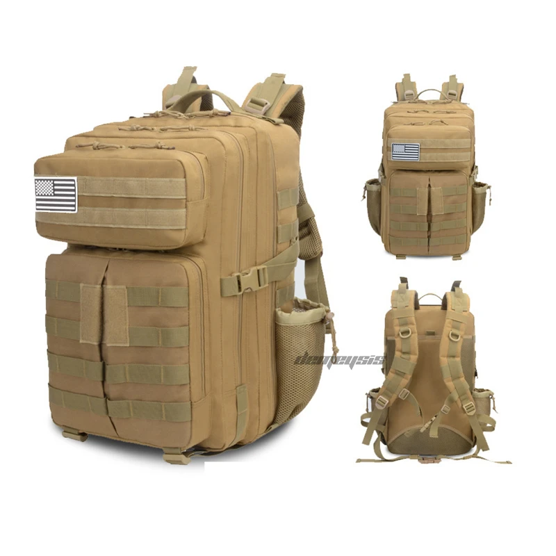 Тактические военные сумки, водонепроницаемые камуфляжные походные рюкзаки для кемпинга, походов, страйкбола, камуфляжные рюкзаки для альпинизма, походов, путешествий, армейские нейлоновые рюкзаки - Цвет: tan