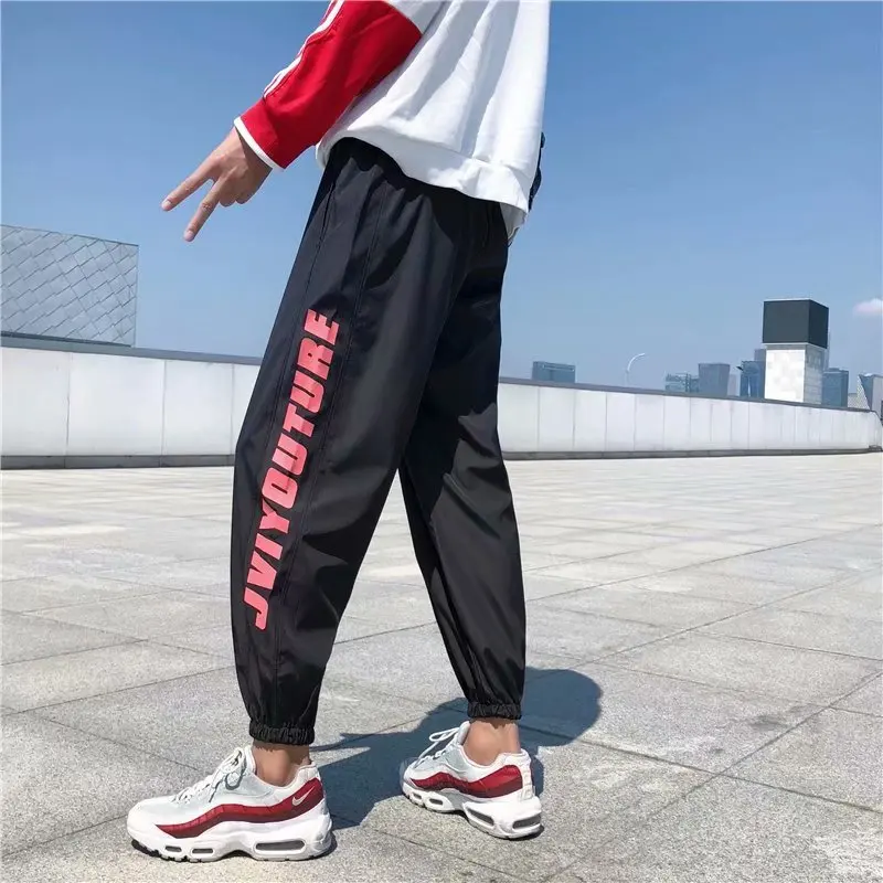 

Hip Hop Pants Men's Korean-style Trend Cool Street Athletic Pants INS Super Fire Pants Handsome T Capri Pants