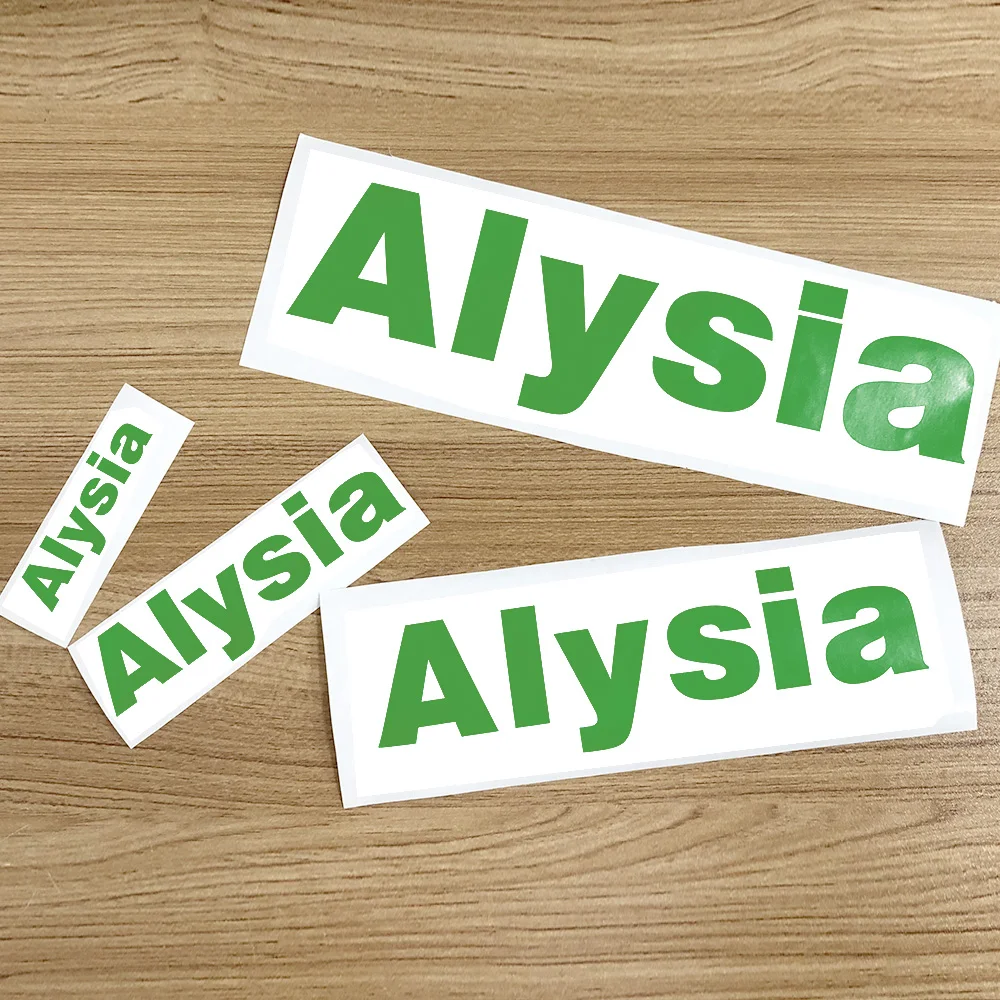 1Pcs Green Vinyl Custom Cuting Name Sticker Personalised Label PVC Waterproof Tags For Water Bottle Lanch Box Room Door Decor |