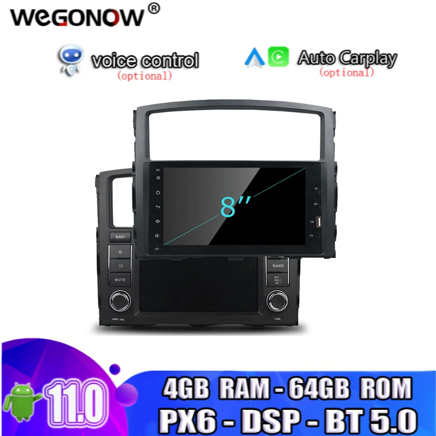 PX6 TDA7851 Android 11 0 для MITSUBISHI PAJERO 2006-2012 64 Гб ROM автомобильный DVD-плеер GPS карта usb aux RDS