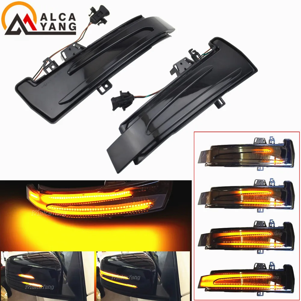 2pcs Dynamic Turn Signal LED Light Side Mirror Indicator For Mercedes Benz W204 CLA A B C E S GLA GLK CLS Class W176 W212