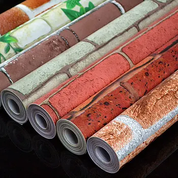 

Brick Pattern Wallpaper PVC Vintage 3D Stone Self Adhesive Removable Contact Paper Kitchen Living Room Wall Sticker Paper