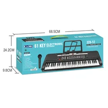 Многофункциональная электронная клавиатура для взрослых детей начинающих бытовой с микрофоном электронная клавиатура