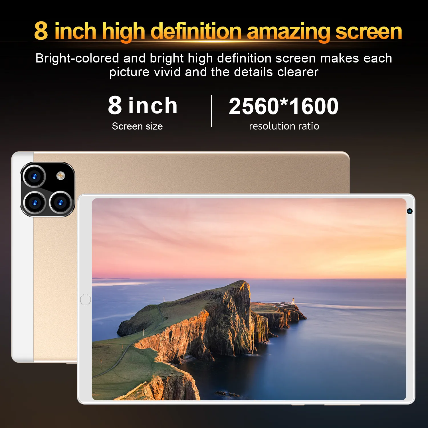 8 Inch Ten Core 8gb+128gb Arge Android 9.0 Wifi Tablet Pc Dual Sim Dual Camera Bluetooth 4g Wifi Call Phone Tablet Gifts