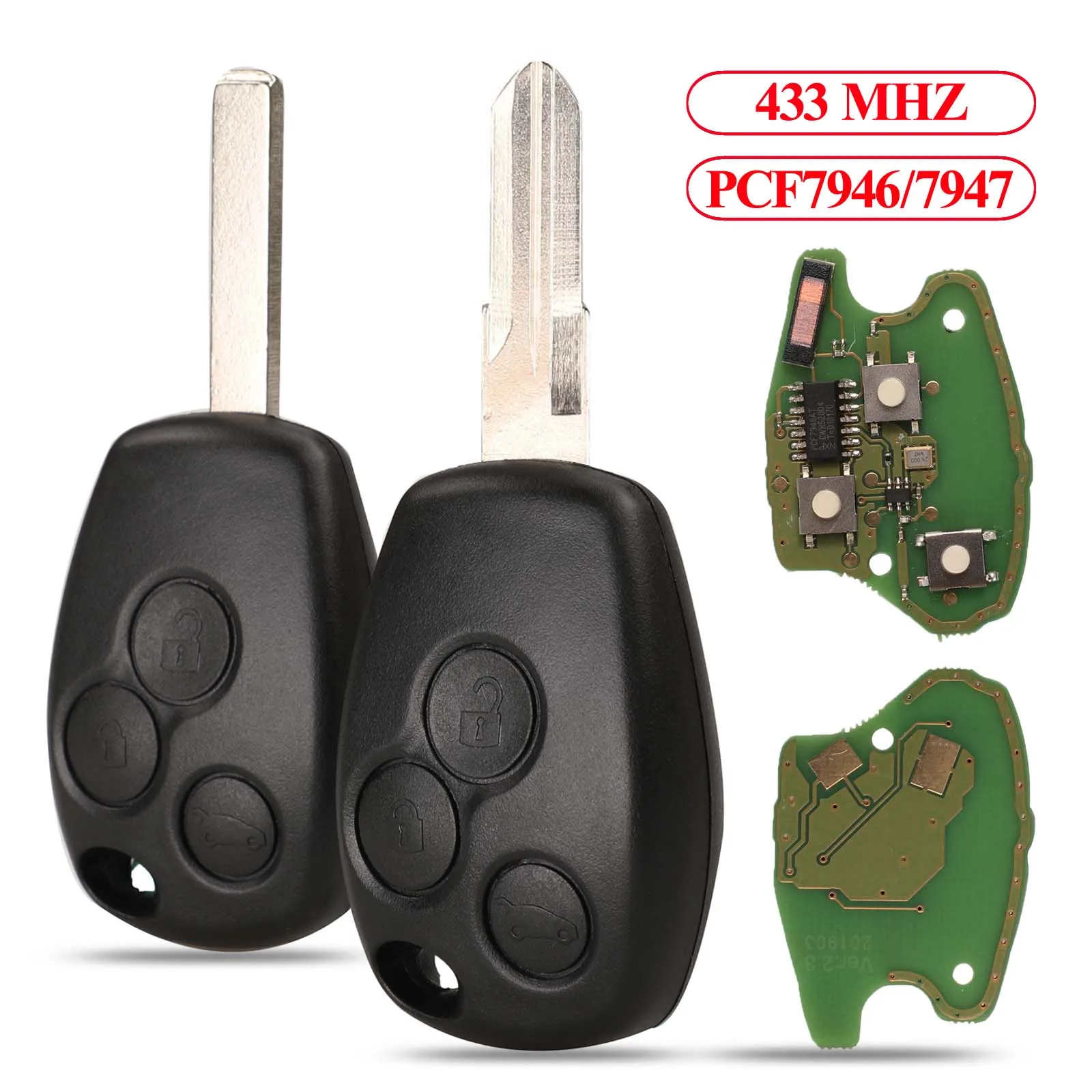 Bilchave дистанционный ключ 434 МГц PCF7946 чип для Renault trafc Vivaro Primastar Movano 3 Кнопка Замена