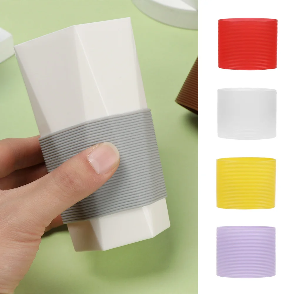 1Pc Silicone Cup Sleeve Heat Insulation Bottle Sleeves Non-slip Mug Sleeve Glass Bottle Cover For Mugs Ceramic Coffee Cups Wrap
