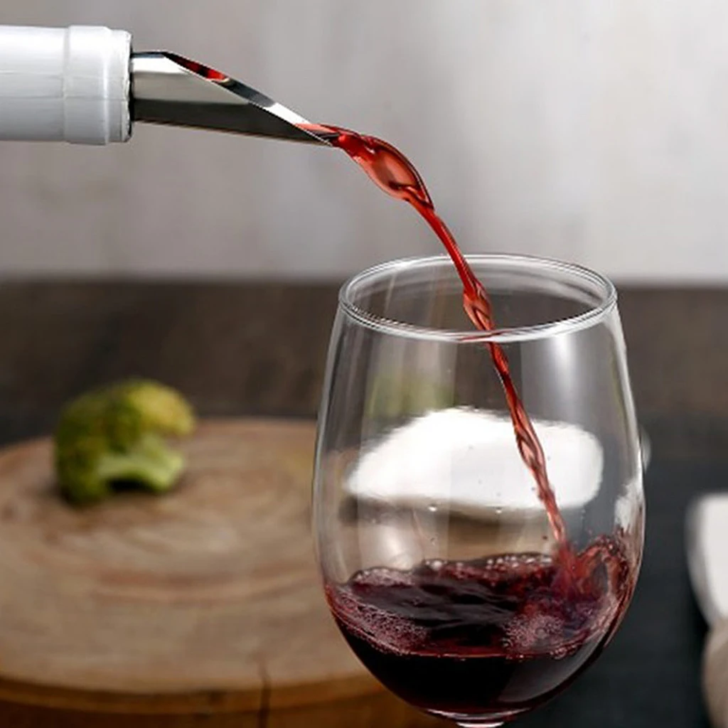 1 Set Stainless Steel Wine Aerating Spout and Pourer with Stopper Bar Accessories