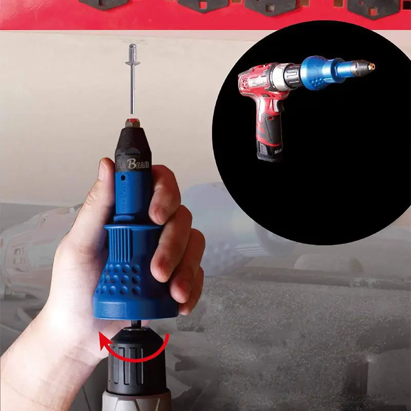 Beste Elektrische Klinknagel Moer Gun Klinken Tool Cordless Klinken Boor Adapter Insert Moer Tool Multifunctionele Nail Gun Auto Klinknagel