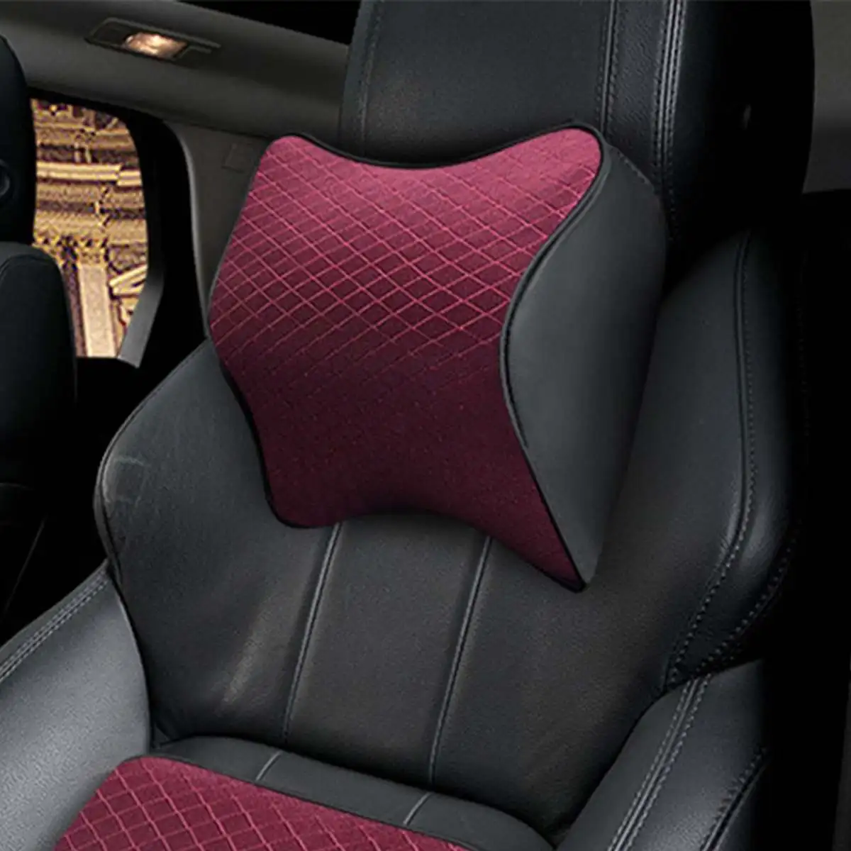 Car Head Neck Pillow Rest Massage Pillow Memory Foam Ergonomic Neck Headrest Car Vehicular Pillow Seat Headrest Accessories